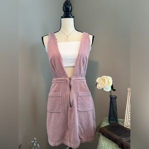 Pink Corduroy Overall Dress - Wild Fable